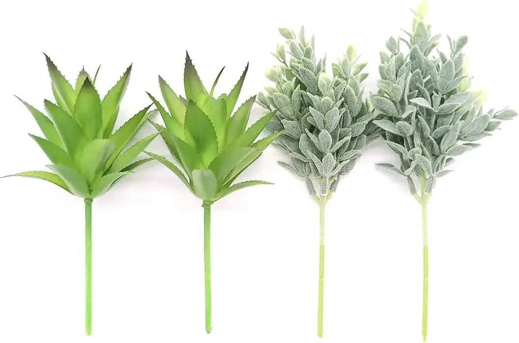 4er-Pack künstliche künstliche Luftpflanzen Gras Tillandsia Bromeliads für Heimdekoration Terrarium Projekt Grün – Detail 32