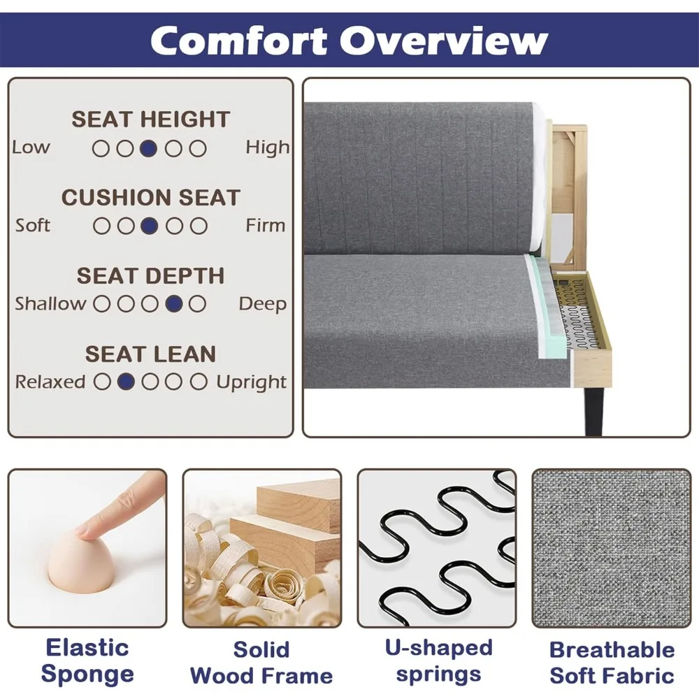 أريكة مخملية مدمجة مع منفذ USB للمساحات الصغيرة، مثالية لراحة غرفة النوم وغرفة المعيشة #6