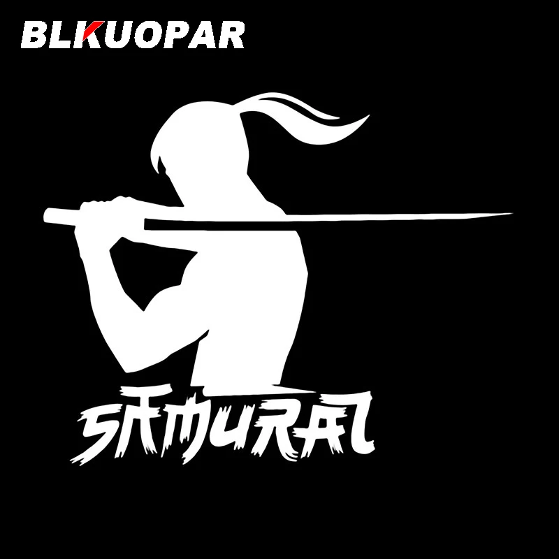 BLKUOPAR Long Haired Ronin Warrior Car Stickers Japanese Samurai Decal Waterproof Die Cut Windows Bumper Car Decoration