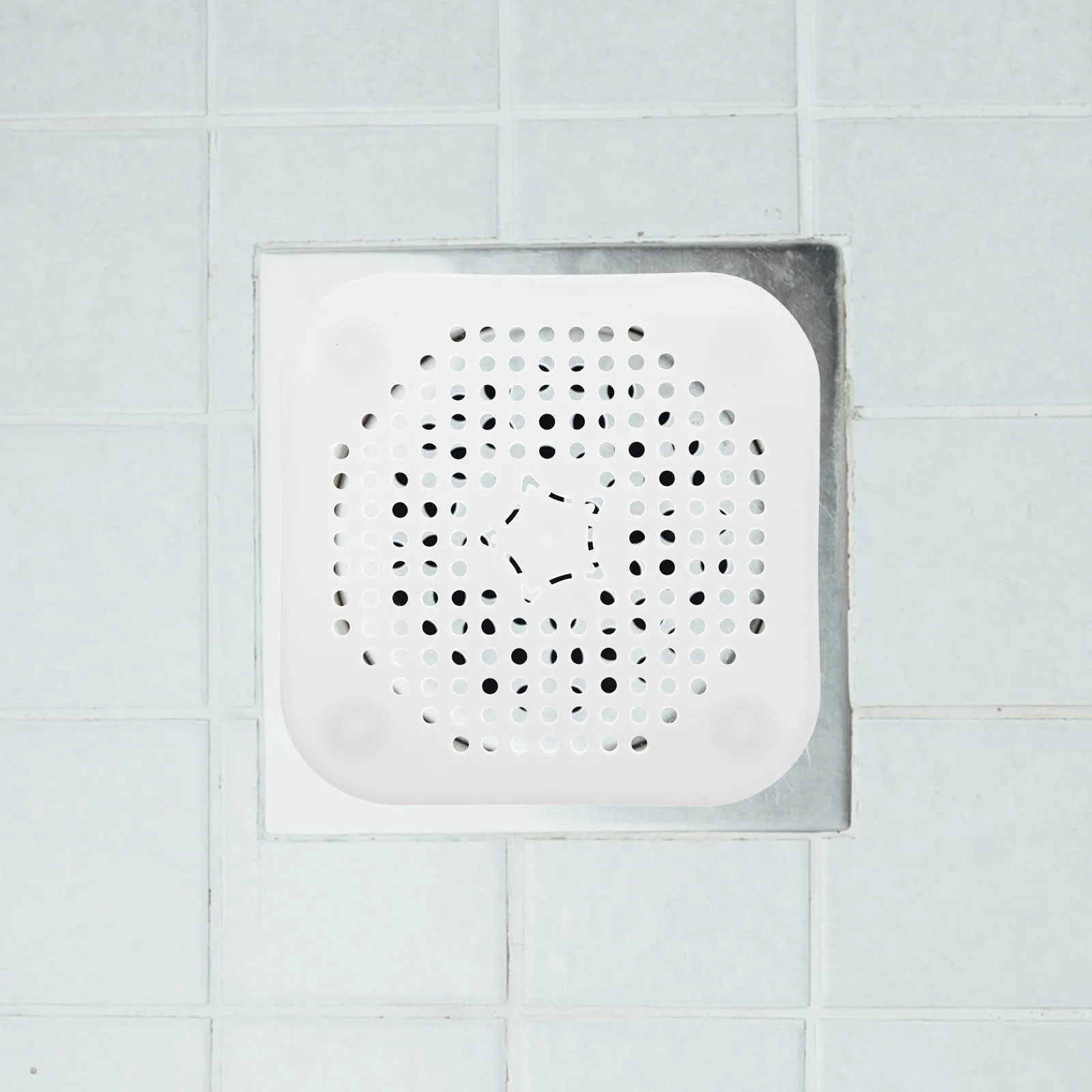 

4pcs Silicone Floor Cover Square Kitchen Sink Strainer Non-Clogging Hair Catcher For Bathroom Shower Bathtub Durable Easy Clean