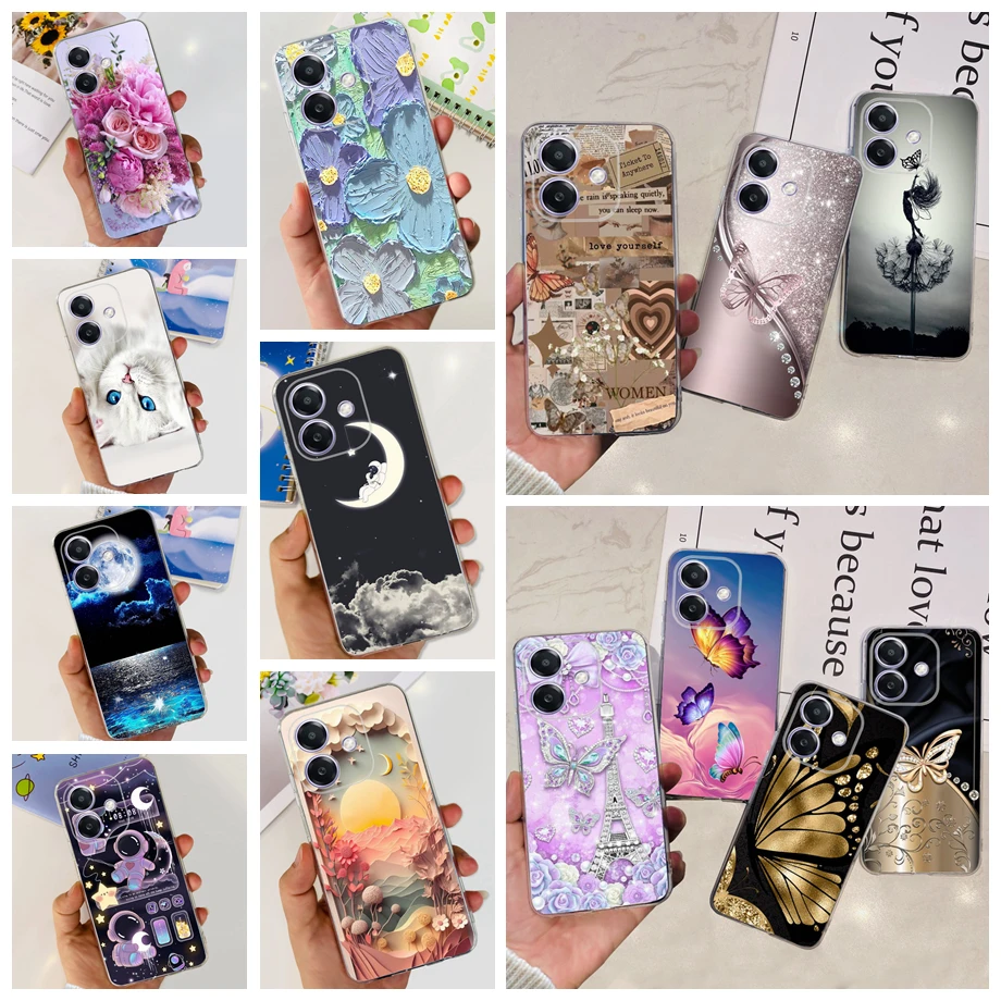 For Oppo A3x A3 Pro Phone Case Soft Silicone Back Cover Flower Butterfly Love Heart Slim Matte Funda OppoA3 A3Pro OppoA2 CPH2683