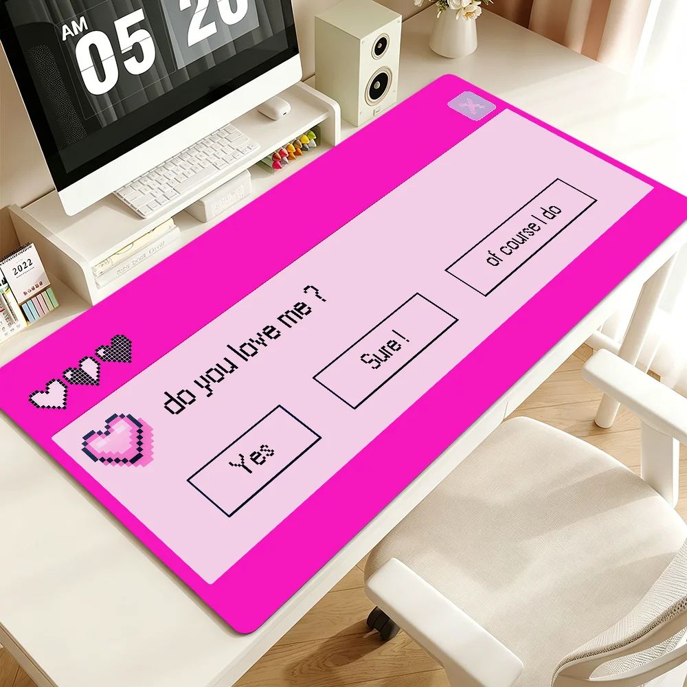 Fashion Pink Art Y2k Love Heart Mouse Pad Non-slip Lockedge Thickened Desktop MousePad Large Comfort Gaming Office Student