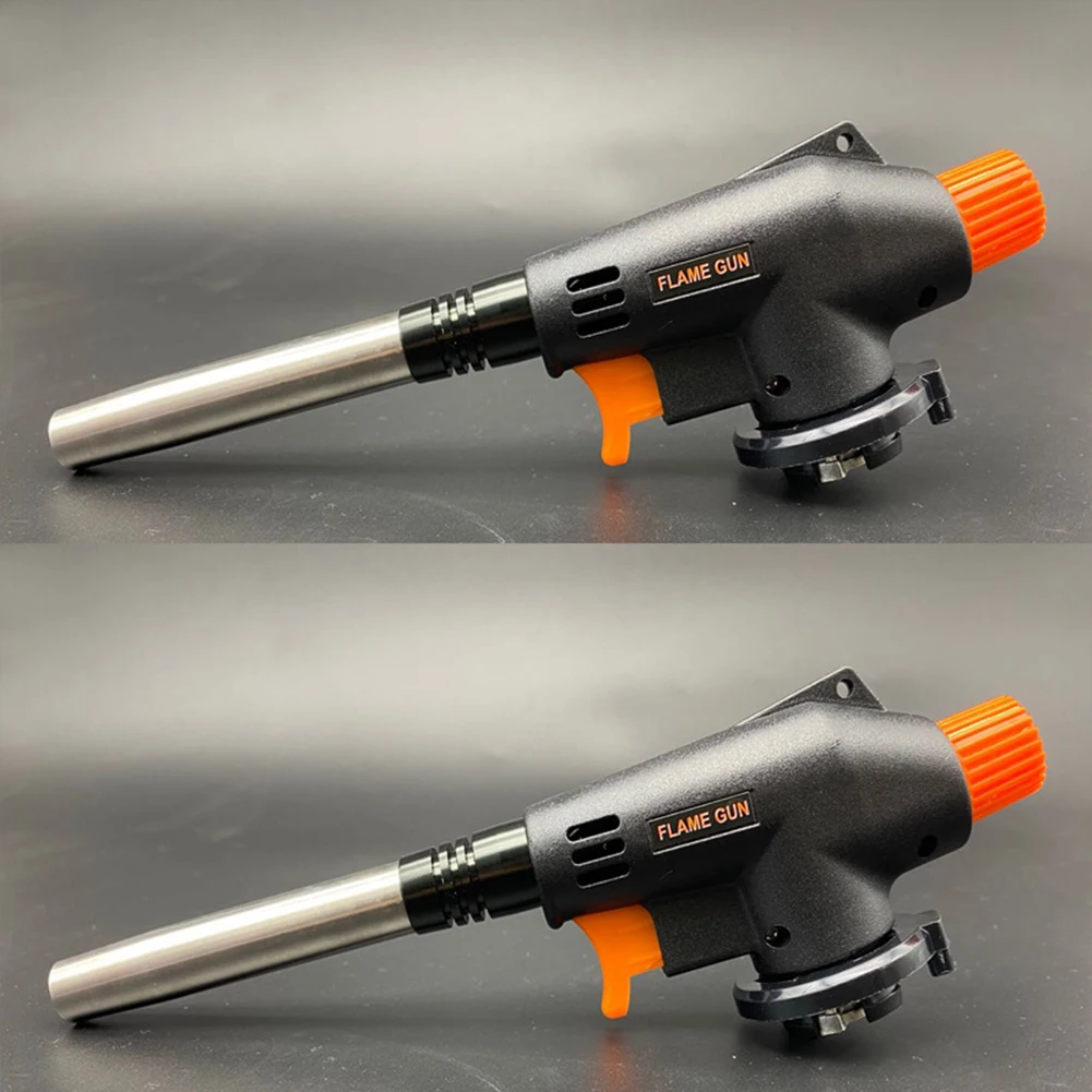 Tête de torche au Butane, pistolet à flamme, allumage automatique 1300 ℃ Briquet torche à charbon de bois et feu de camp pour camping en plein air barbecue pique-nique randonnée