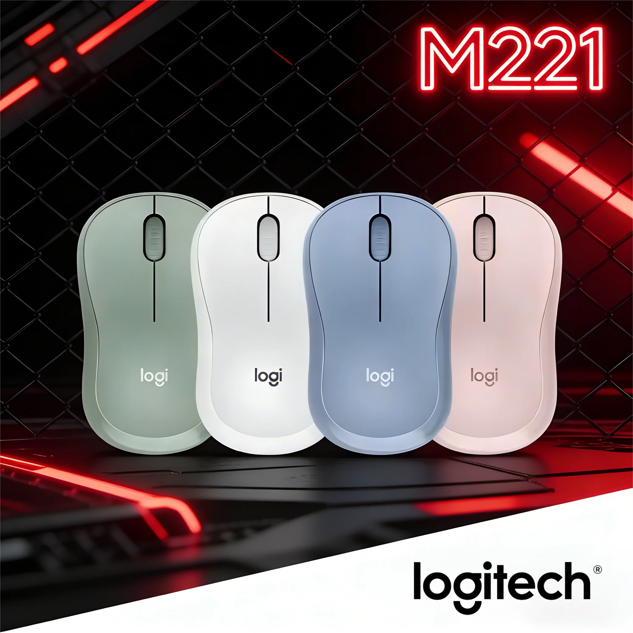 

Бесшумная беспроводная мышь M221 Logitech, для офисной работы и домашнего использования, компактная USB-мини для всех компьютеров