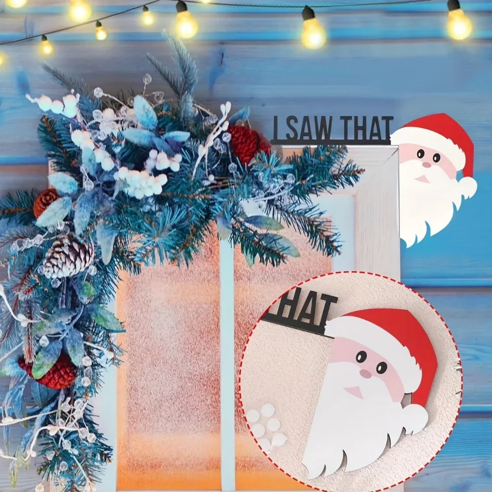 CIFBUY Festive Aluminum Wall Art Father Christmas Waterproof Durable Metal Sculpture for Living Room Bedroom Home Decor
