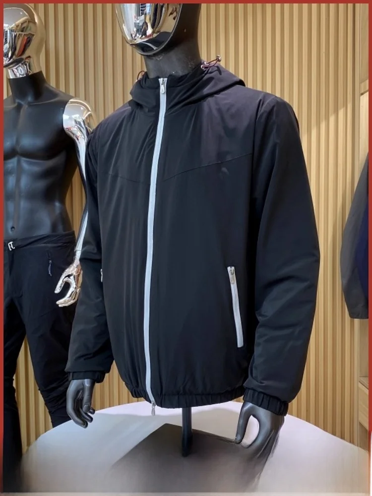 

Итальянское мужское хлопковое пальто с капюшоном и шелковым шерстяным наполнителем, подходит для молодежи, трендовое тепло, комфортное китайское брендовое пальто