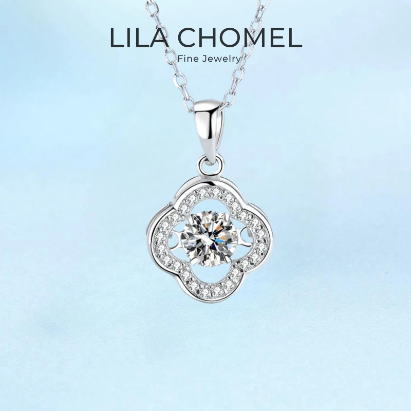 

Daughter Birthday Gift 18K White Gold Wedding Necklaces 0.5CT VVS D Color Moissanite Diamond Pendant PT950 Women Valentine's Day
