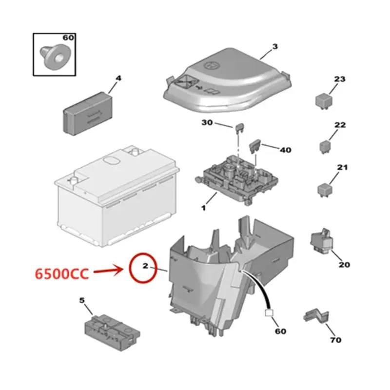 Leading-Edge-6500CC For 307CC SW 308CC SW 408 3008 RCZ Citroen C4 Picasso DS5 Fuse BSM Servo Box Lower Cover Spare Parts