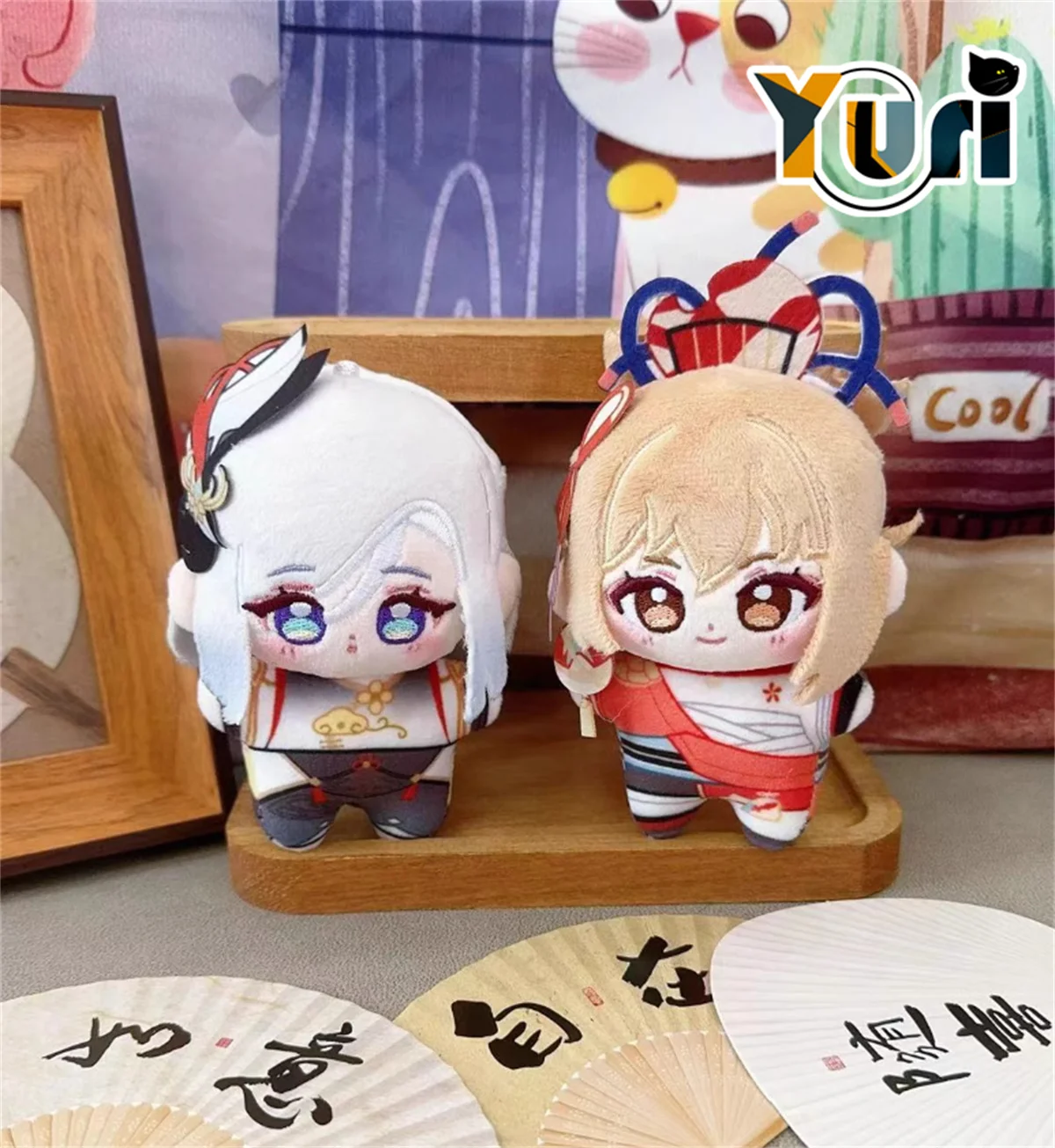 Yuri Game Genshin Impact Arataki Itto Shenhe Yoimiya Kamisato Ayato 10cm Plush Doll Toy Keychain Cute Cosplay Kid