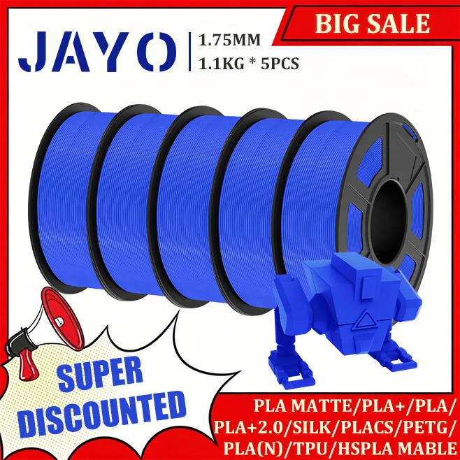 

JAYO PLA/PETG/PLA Plus/SILK/PLA Matte/PLA Classic/TPU/PLA+2.0 3D Printer Filament 5 Rolls/set 1.75MM 3D Printing Materials