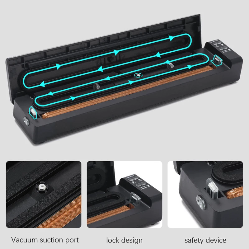 IDEACH สูญญากาศซีลสูญญากาศในครัวกระเป๋า65kPa เครื่องซีลสูญญากาศอาหารเครื่องใช้ในครัวเครื่องมือ29ซม.บรรจุภัณฑ์พลาสติกซีล