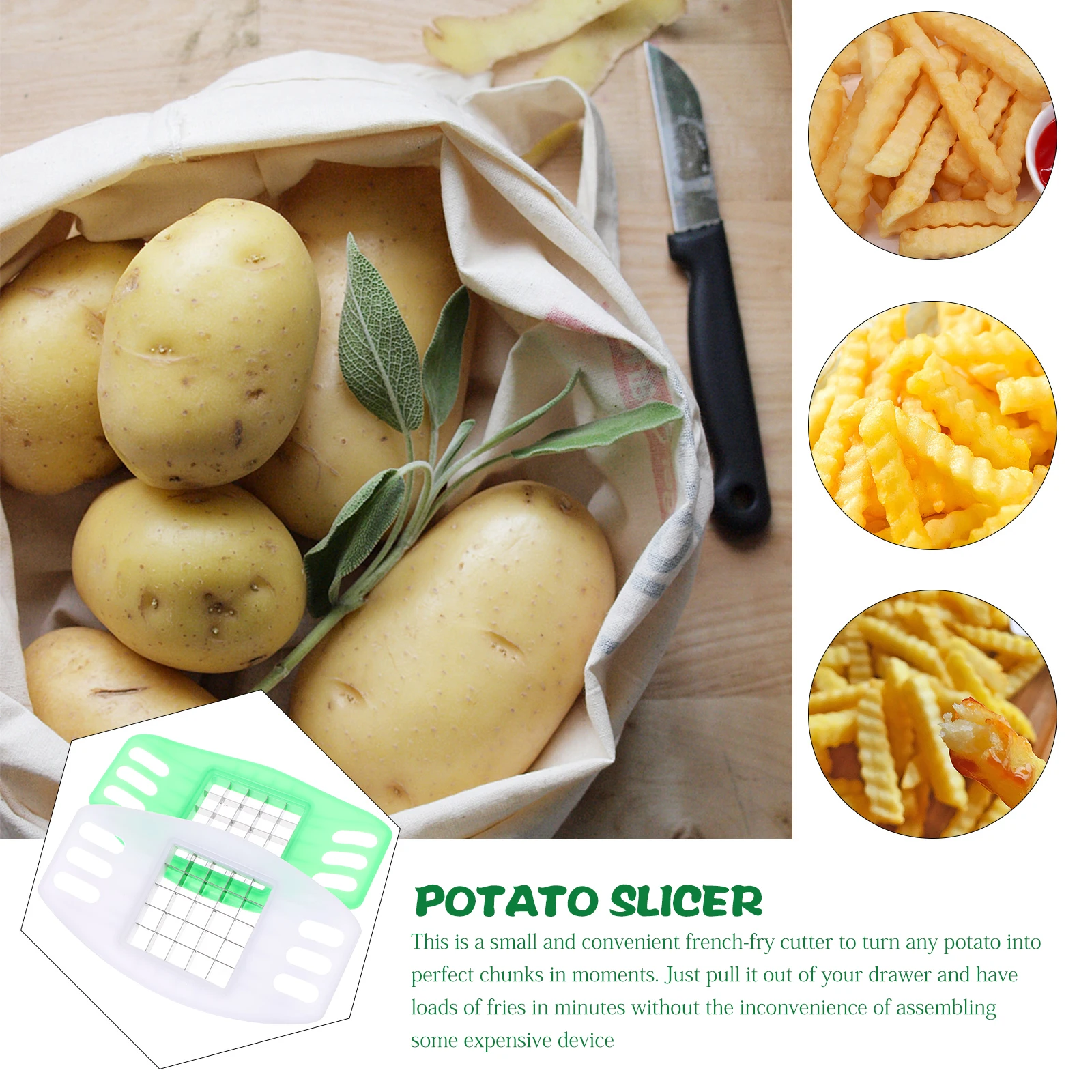 

Potato Cutter 18*10.2*2Cm Orange Stainless Steel Blades Vegetable Chopper For French Fries Kitchen Tool Plastic Metal