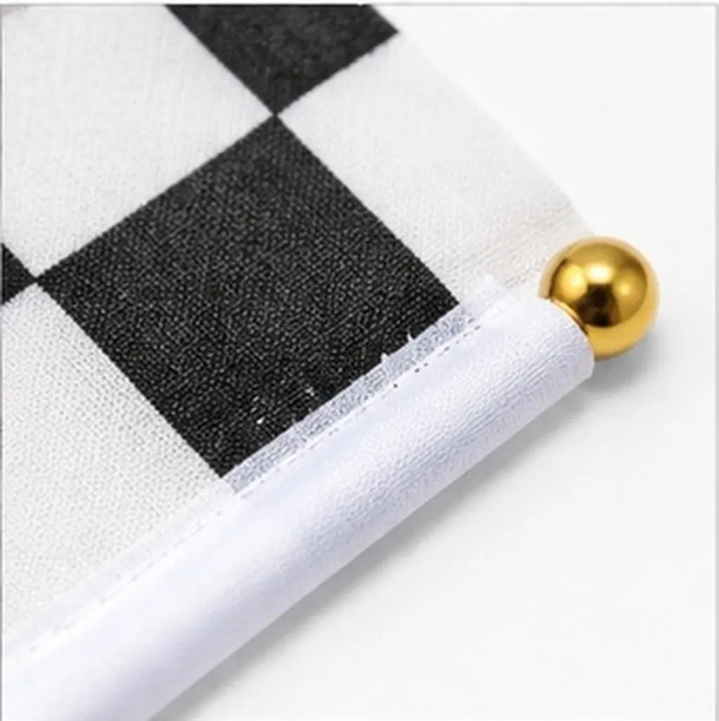 25 Pcs Flag Checkered Racing Checked Hand Black White Flags Bulk Car Stick