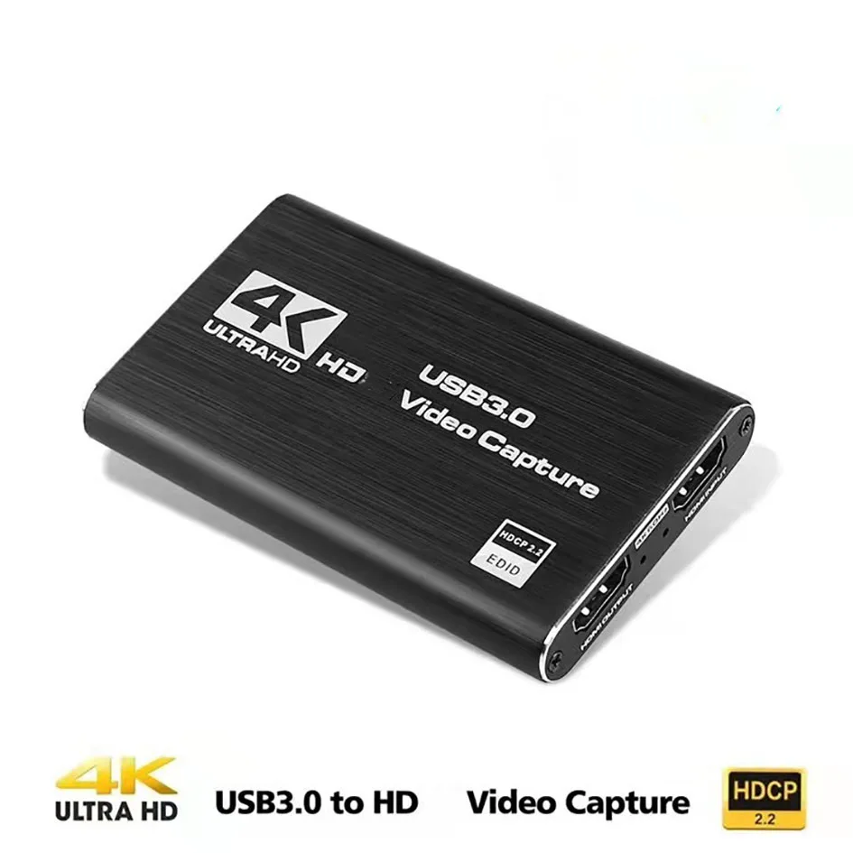 Karta przechwytywania wideo 4K kompatybilna z HDMI 60 Hz 30 Hz USB 3.0 1080P 60fps 30fps Rejestrator na żywo Grabber Capturer Gry Mikrofon audio