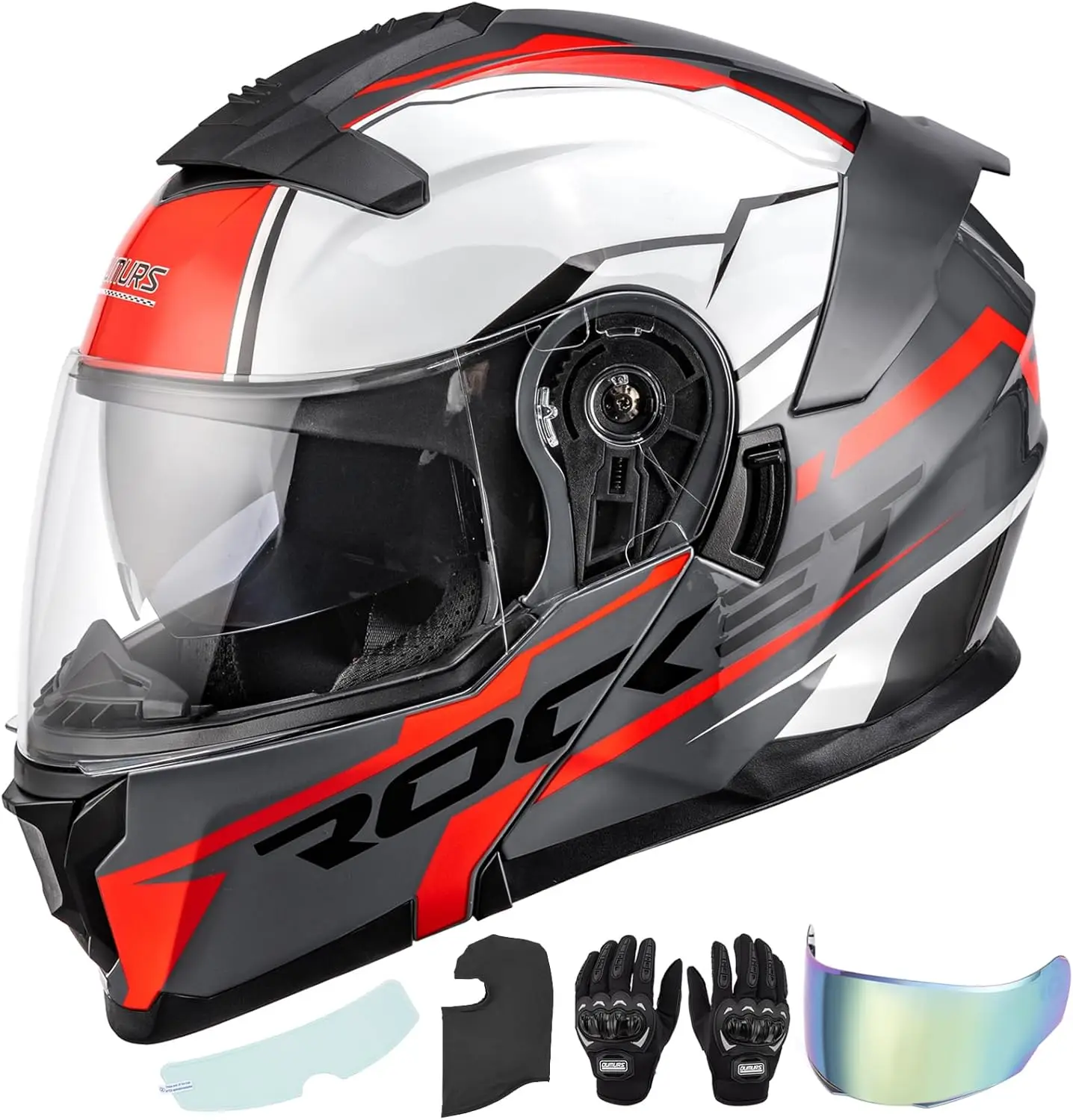 

(Medium)Modular Motorcycle Helmets Full Face Flip up Street Bike Motorcycle Helmet for Unisex Adult Model 912