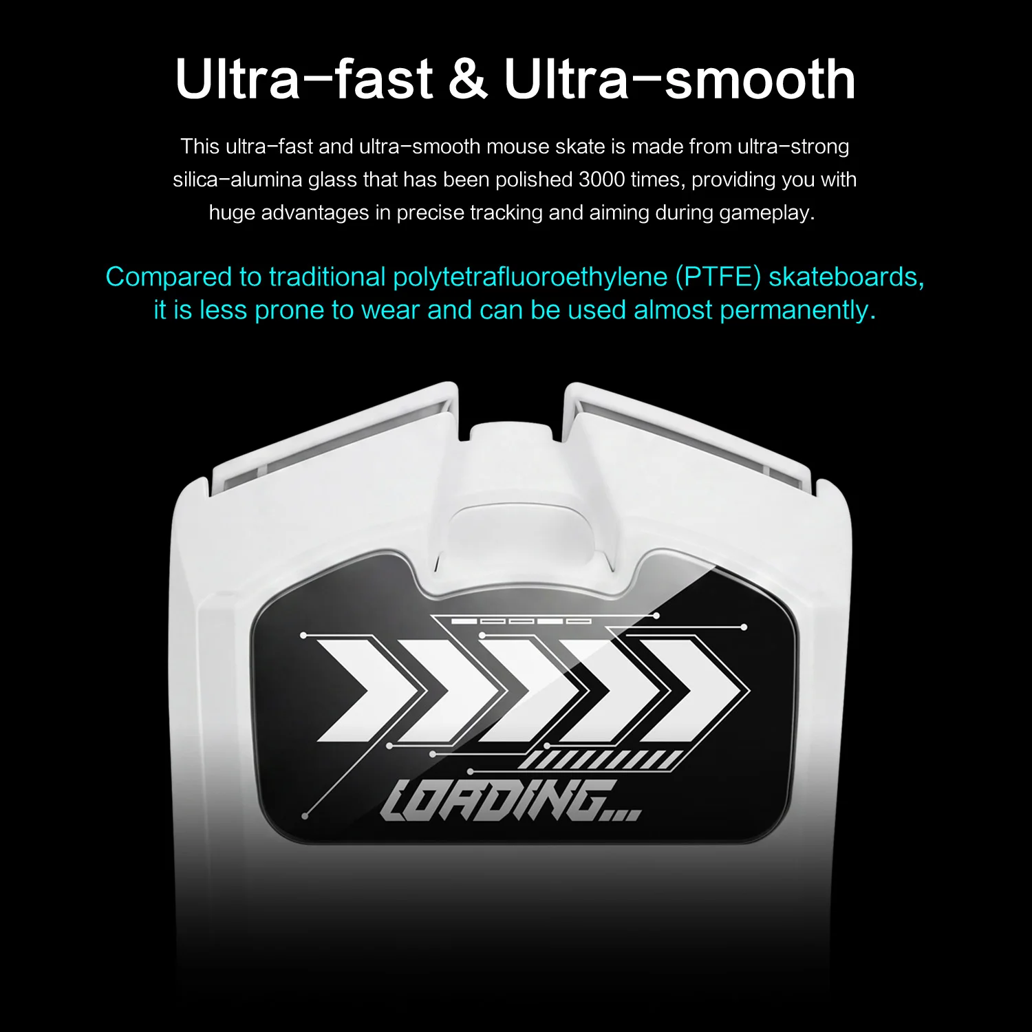 Glass Mouse Skates Consistent Controllable Glide Polished Round Edge Super Balanced Gaming Mouse Feet for Razer Viper V4 Pro