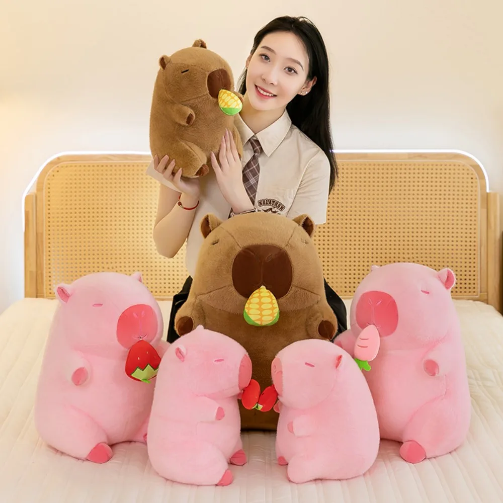 

PP Cotton Avocado Capybara Plush Toy Simulation Collection Strawberry Capybara Doll Fluffy Cartoon Capibara Anime Fluffty Toy