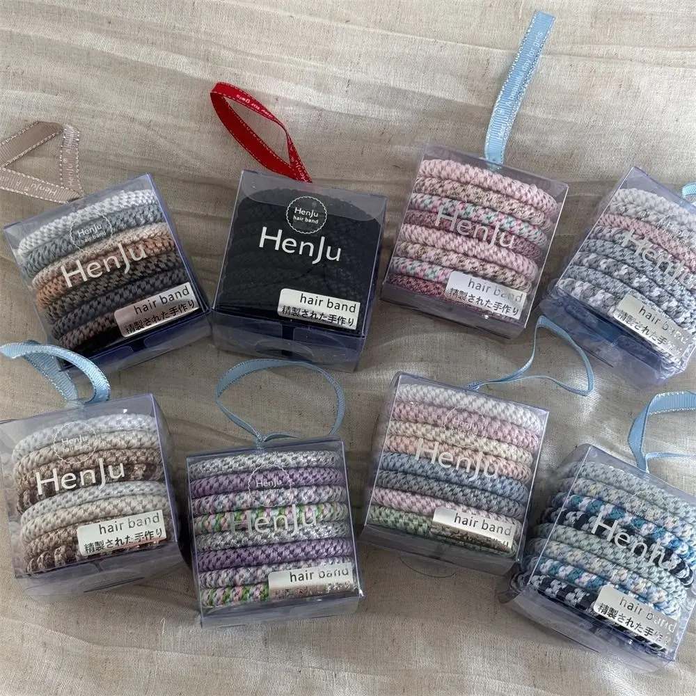 8pcs/Set Hair Tie Basic Hair Rope Set Ponytail Holder Cute Hair Ring Rubber Band Hair Accessories Korean Style