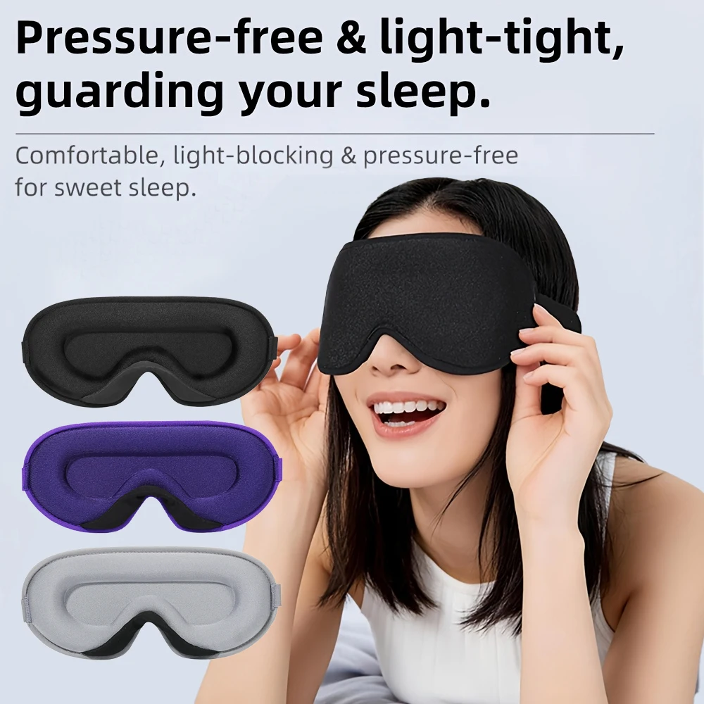 3D Sleep Mask Eye Mask Soft Memory Foam Face Mask Eyeshade 99% Blockout Light Slaapmasker Eye Cover Patch Light Women Men
