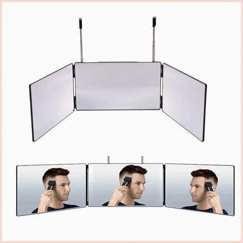 three-faced-mirror-haircut-self-service-hanging-expanding-large-size-makeup-brushing-mirror-retro-style-with-light-pu-frame