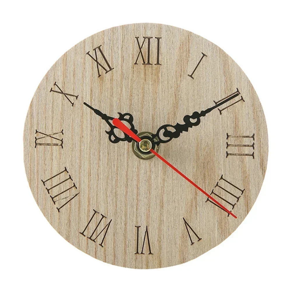 1pcs 12cm Wall Clock Versatile Placement Clock Classic Retro Hang Wall Clock Home Decoration Practical Wooden Wall Clock