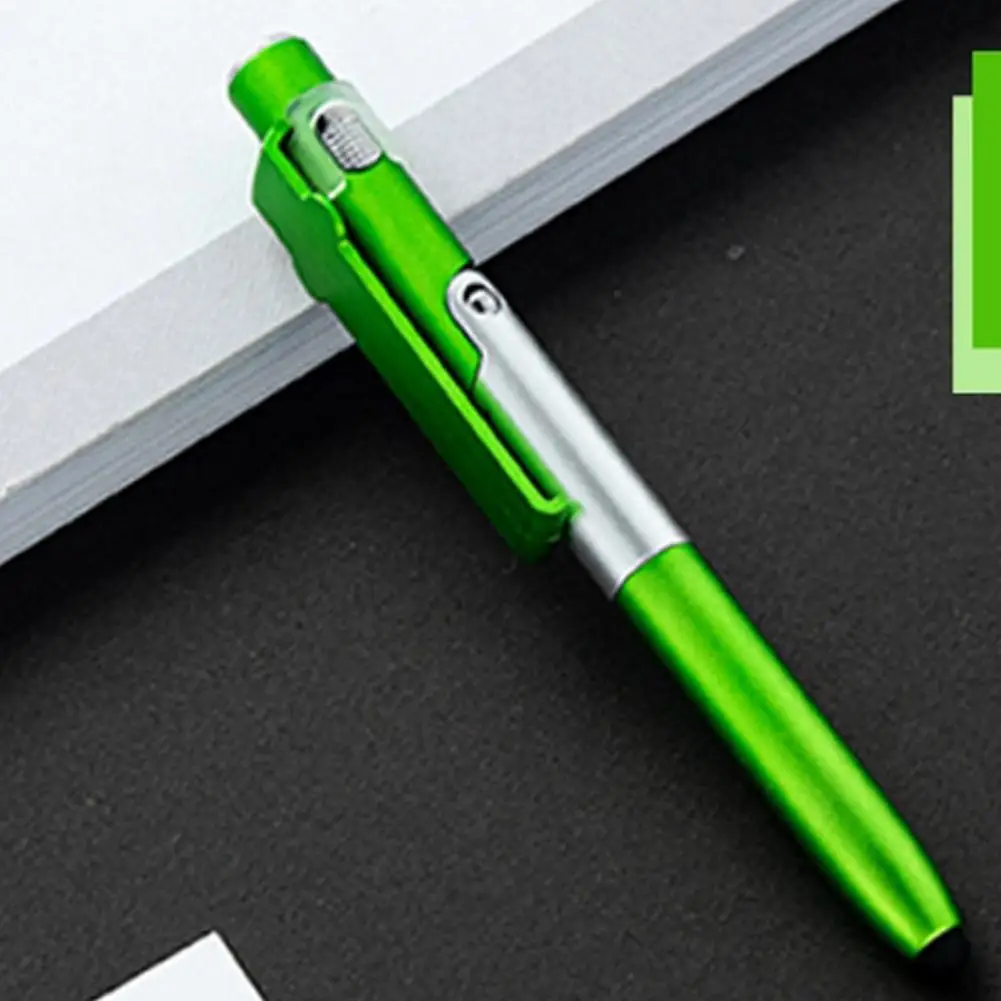 Bolpoin pena isi ulang tinta Gel bolpoin serbaguna 4-in-1 bolpoin dengan Stylus lampu Led dudukan telepon Ideal untuk kantor