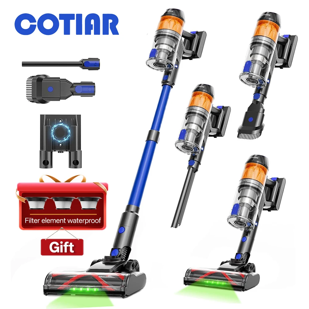 COTIAR R11 50Kpa 500W draadloze stofzuigers voor thuisgebruik Lichtgewicht stofzuiger, 60 minuten gebruiksduur LED-display 3 HEPA-filters