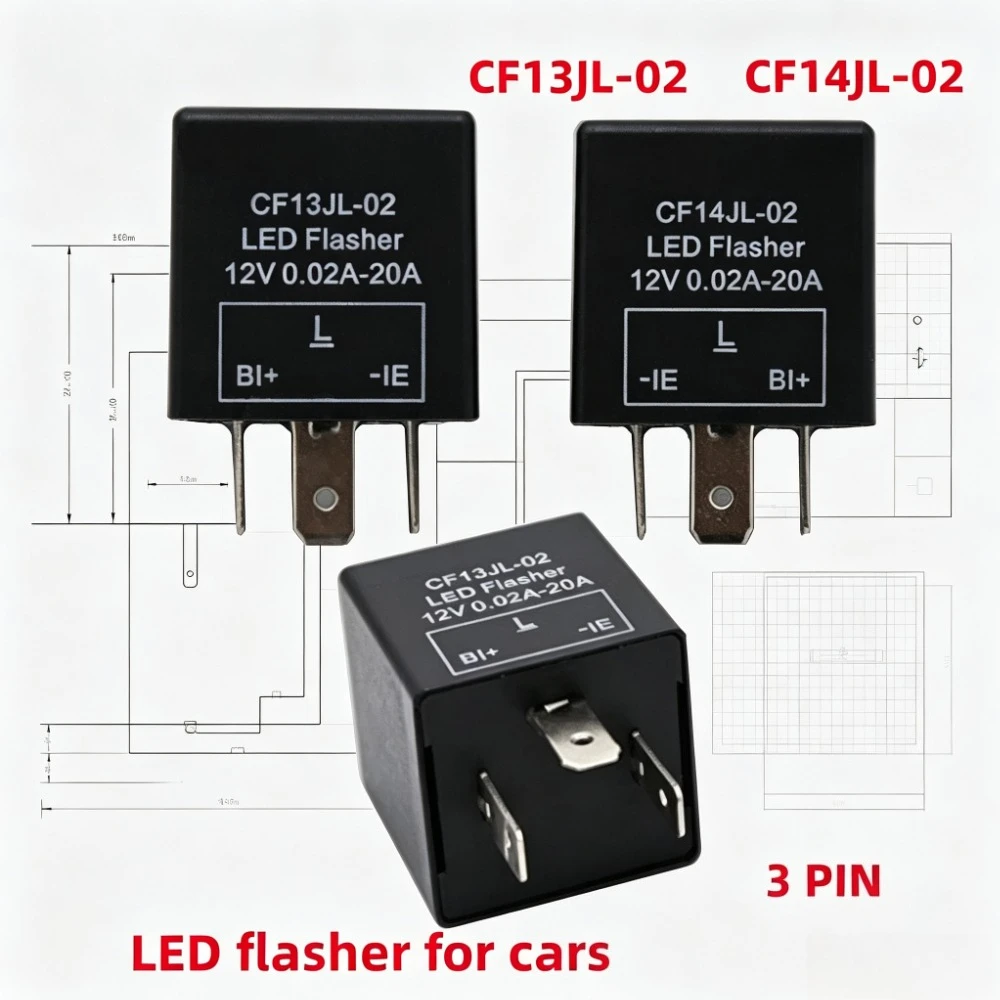 2PCS/Lot Brand new and original   CF13JL-02 12V 3 pin CF14JL-02 fixed control turn signal car motorcycle LED flash relay