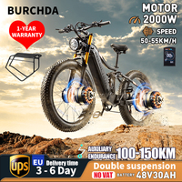 BURCHDA HC26 2000W Adult Electric Bike, Dual MotorPowerful Long Range 48V30AH, 26 Mountain Bike, Off-Road, Urban 4.0Fatbike55KM