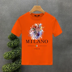 Luxury brand Ltaly Hot stamping hot letters new simple zebra printing T-shirt men and women same style top short sleeves