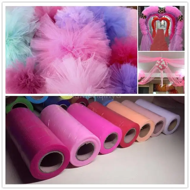 15cm 25 Yards Tulle Roll Fabric Spool Tutu Wedding Decoration Baby Shower Organza Laser DIY Crafts Birthday Party Supplies.