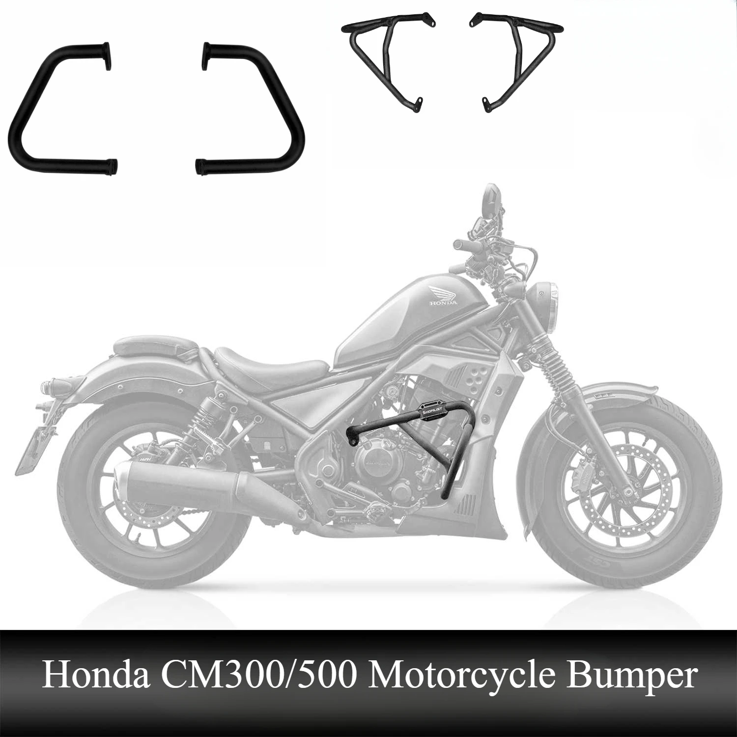 

For Honda CM300/500 Motorcycle Bumper High Carbon Steel Bumper Retro Anti Drop Bar Thickened Body Guard Engine Guard Crash Bars