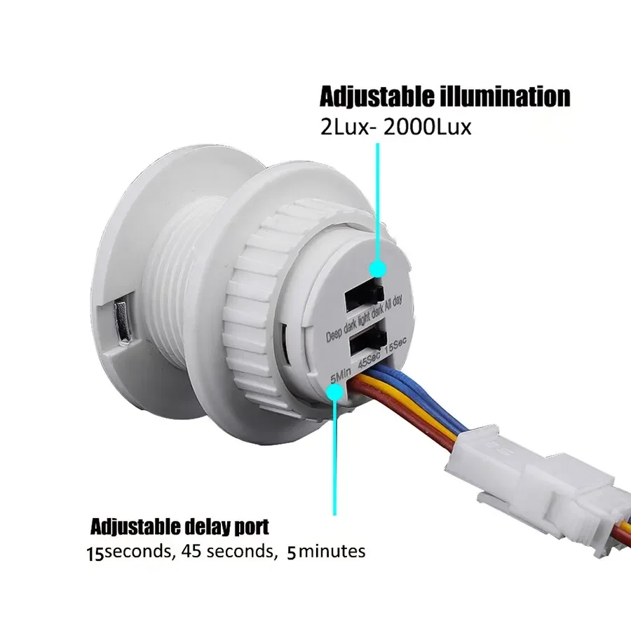 Time Delay Motion Sensor Switch for Led Light Bulb Downlight Fan Lamp AC 85-265V PIR Infrared Movement Detector Adjustable Smart