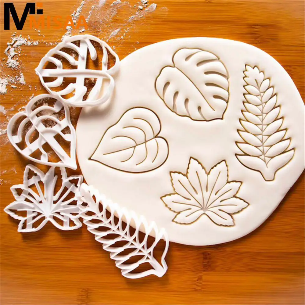 Cookie Cutter High Quality Creative 3d Decorating Tool Cookie Plunger Cutter Carving Pastry Decorating Leaves Embossing