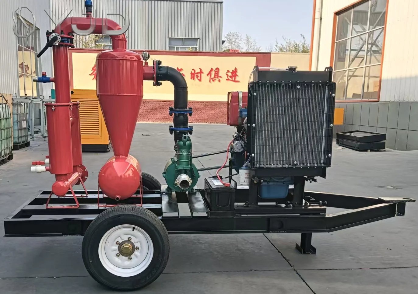 High Pressure Diesel Engine Convenient Open Frame Mobile Fish Pond Drainage Unit with 1800 RPM Speed
