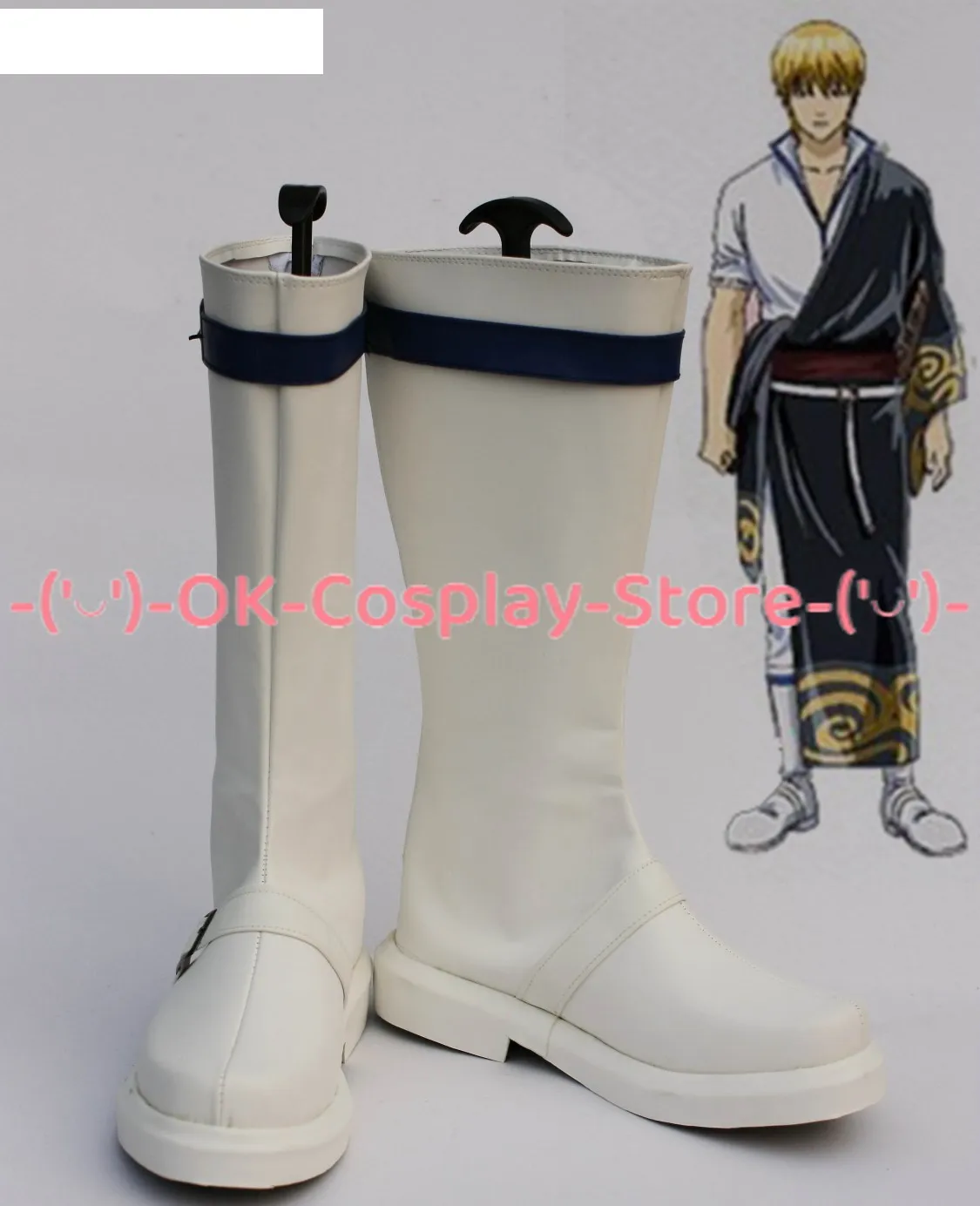 Sakata Gintoki Cosplay Sapatos, Botas de Carnaval de Halloween, Cosplay Prop, Acessórios personalizados