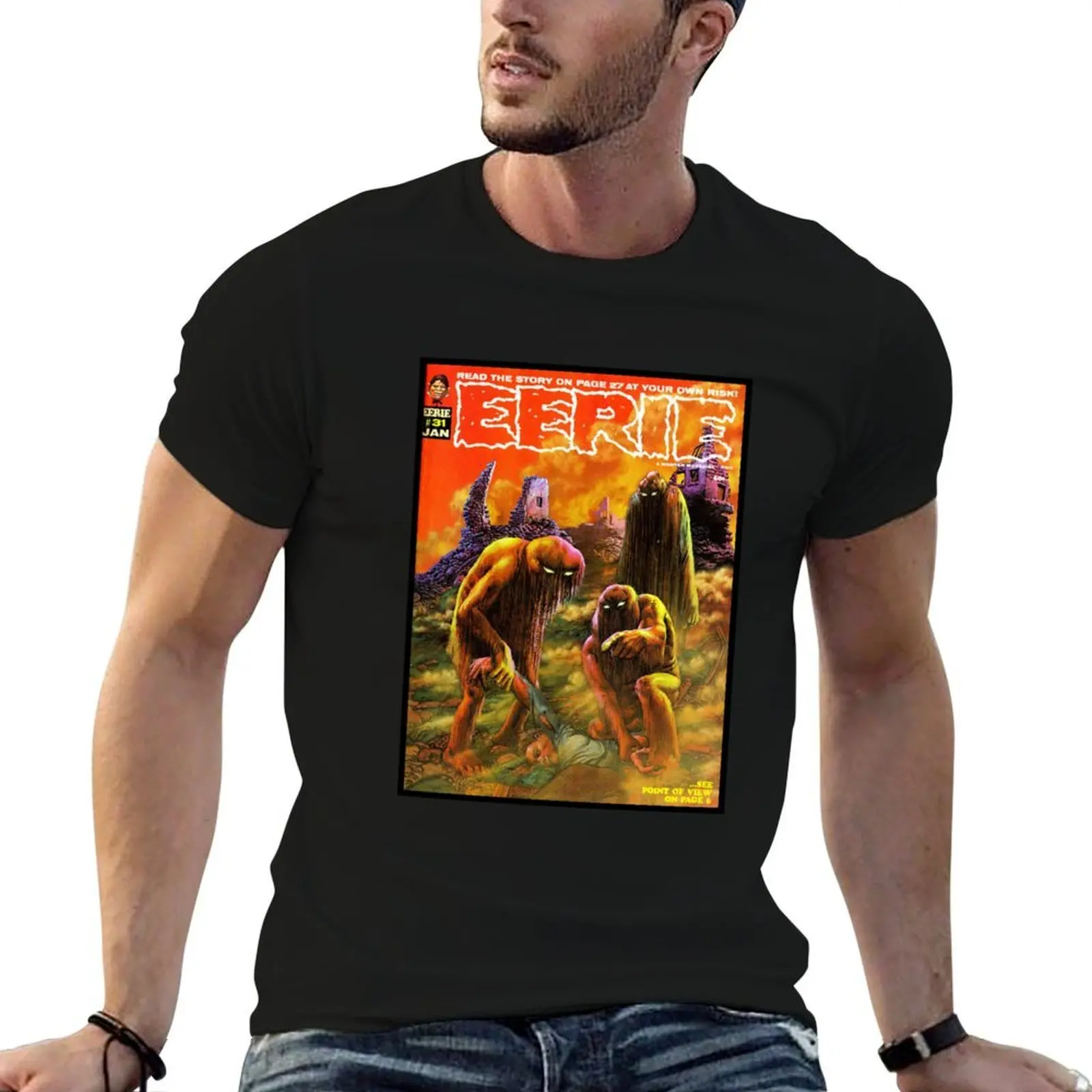 ANOTHER GREAT VINTAGE EERIE #31 MAGAZINE COVER! T-Shirt blanks customs design your own men tshirt