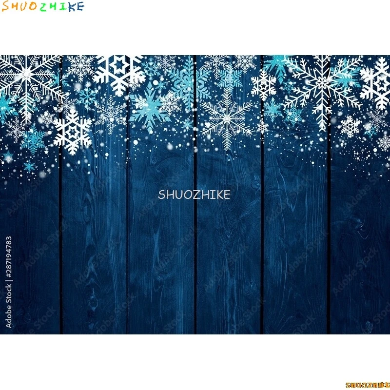 SHUOZHIKE عيد الميلاد موضوع التصوير خلفية ندفة الثلج لوح خشبي صورة الخلفيات للصور استوديو الدعائم TU-03