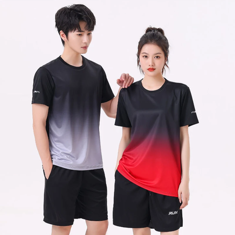 

Unisex Quick Dry 2 Pcs Outfits Casual Tracksuit Shorts Men 2025 Summer New Sweatsuit Oversize Short Sleeve Sport Set deux-pièces
