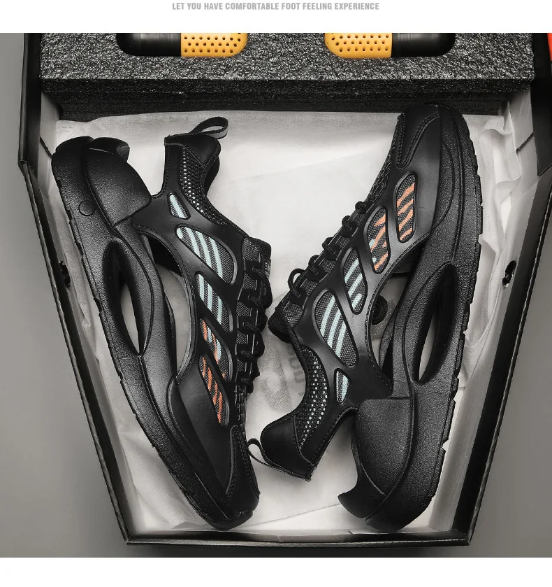 Men's Sandals Outdoor Men Breathable Mesh Surface Beach Shoes Youth Leisure Baotou Hollowed Frame Non-slip Beach Shoes