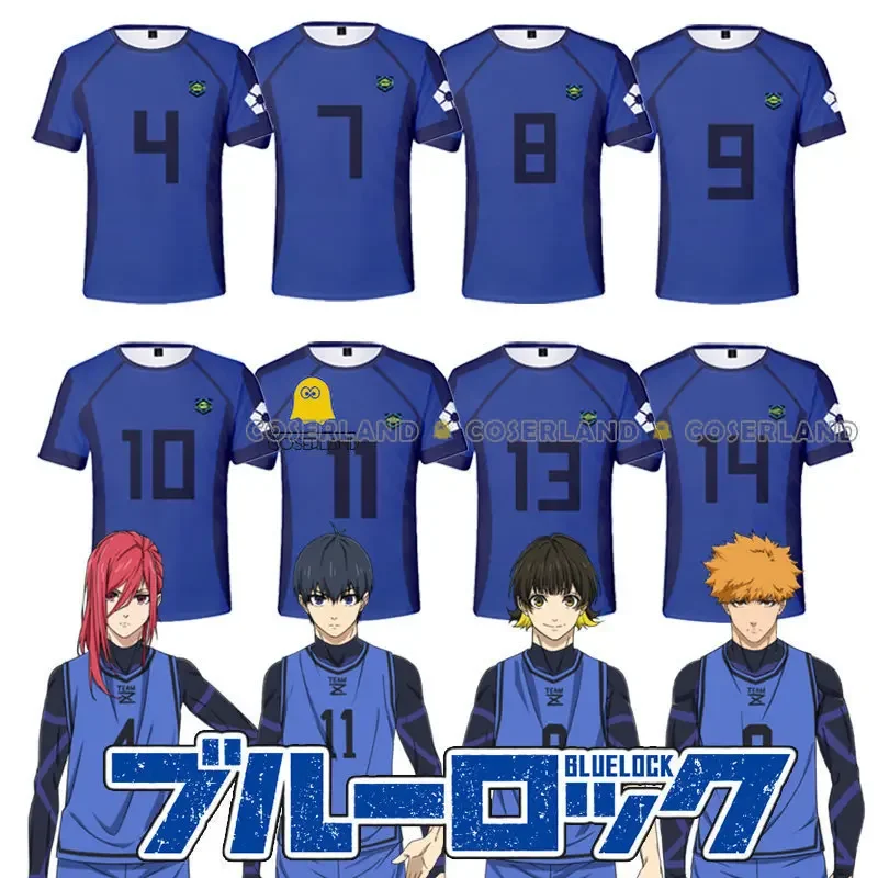 Anime Blue Lock Isagi Yoichi Football Jersey Cosplay Costume Wig Blue Team Z Bachira Meguru No.11 Sportswear No.8 Chigiri Hyouma