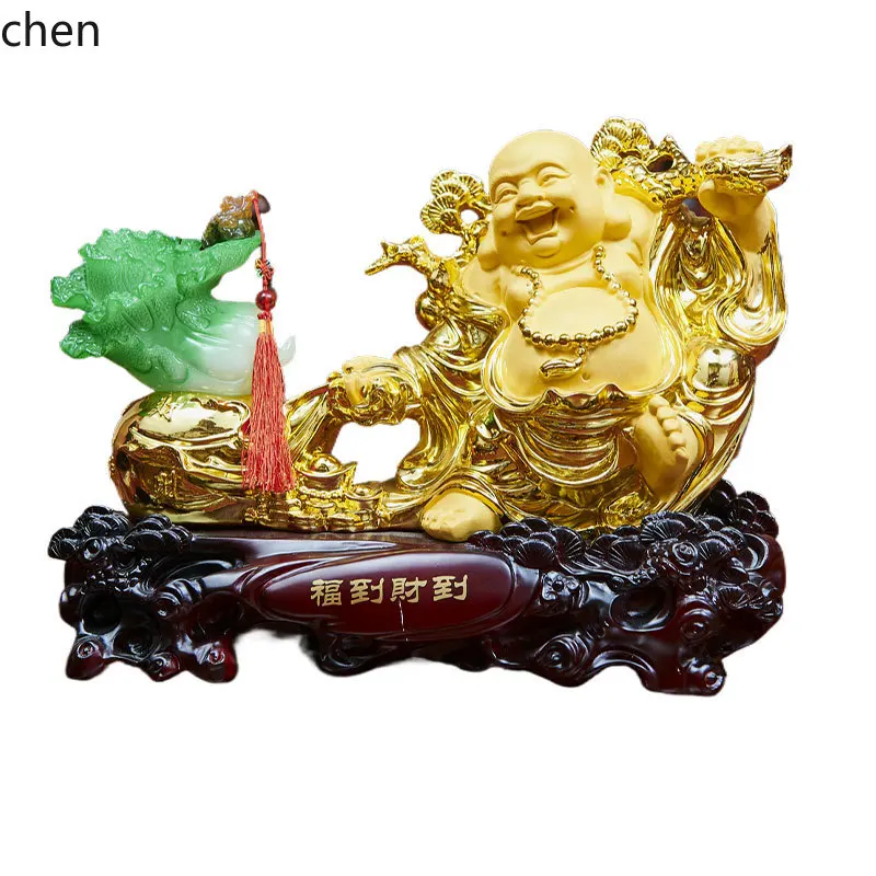 Maitreya Buddha Blessing and Wealth Ornament Home Decor Entrance Hall Housewarming Opening Gift Craft