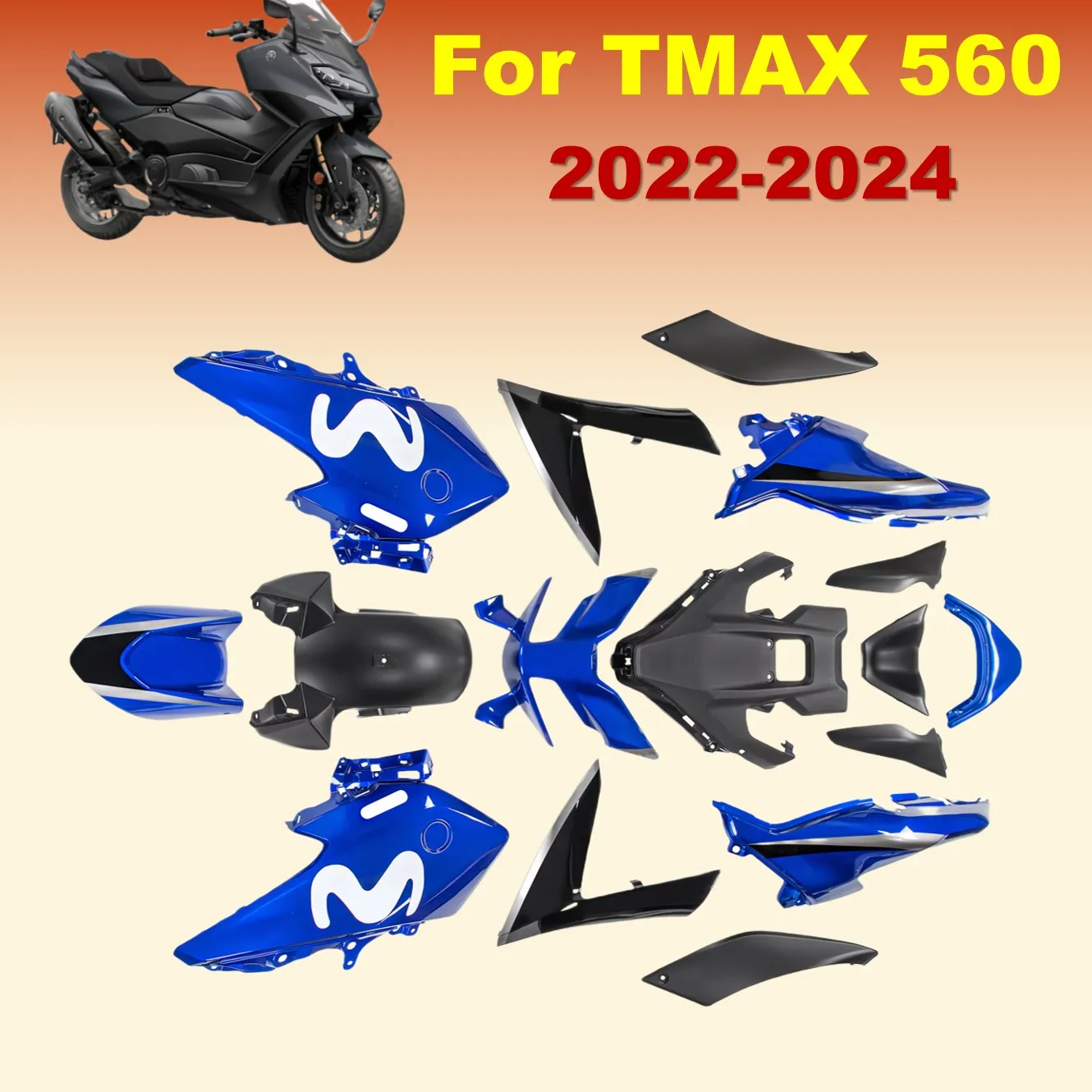 Blue Fairings kits For Yamaha TMAX560 2022-2024 2023 Motocycle complete set Bodykits Tmax-560 22 23 24