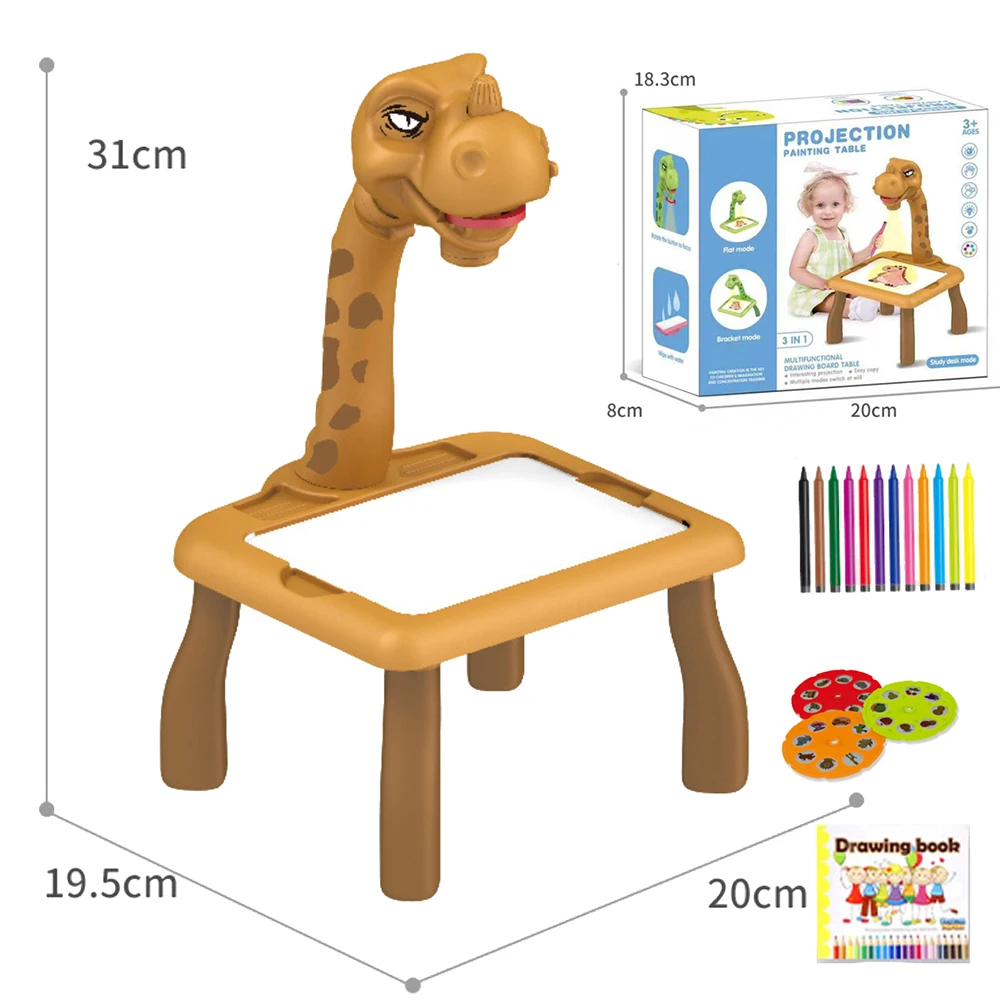 Kids Mini Led proiettore Art Drawing Table Light Toy Painting Board piccola scrivania Educational Learning Paint Tool Craft For Children