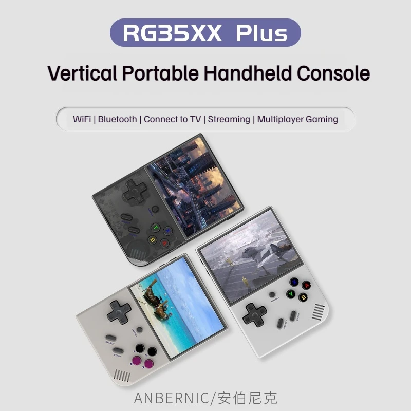 ANBERNIC RG35XX Plus Retro Video Handheld Game Console Linux System 3.5'' IPS Screen 3300mAH ARM Cortex-A53 Built-in 10K Games