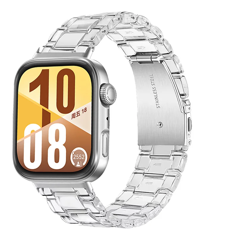 Colorful Bracelet For Huawei Watch Fit 4 Transparent Resin Strap For Huawei Watch Fit 3 Smartwatch Wristband Accessories Correa