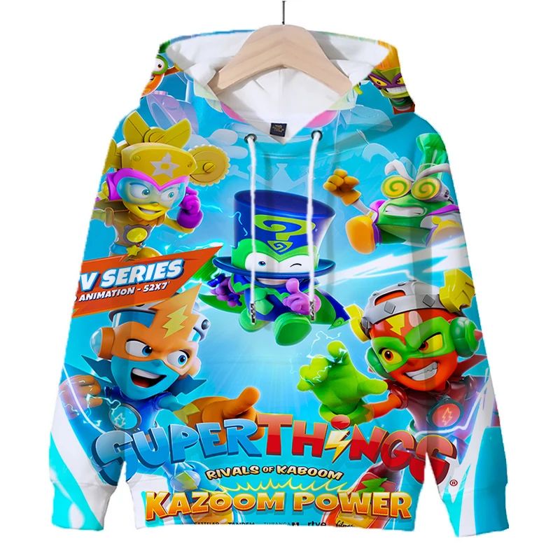 Game SuperThings Series 12 Hoodie Boys Cartoon Print Sweatshirt Girls Outerwear Kids Clothes Pullover Sudadera Children Clothing