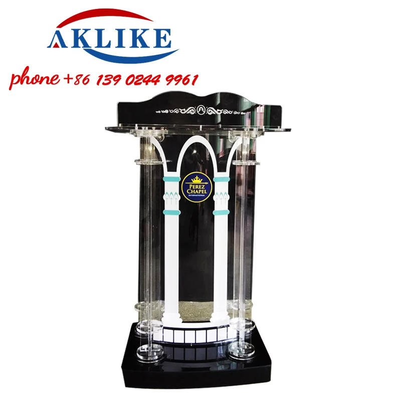 Modern Pulpit Simple Design Acrylic Lectern Clear Plastic Pulpit Bible Top Table Outdoor Wedding Lectern