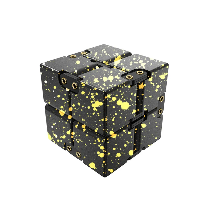 Cubo infinito in lega di alluminio metallo EDC antistress mini giocattolo portatile ufficio infinito agitarsi relax giocattoli di sfiato