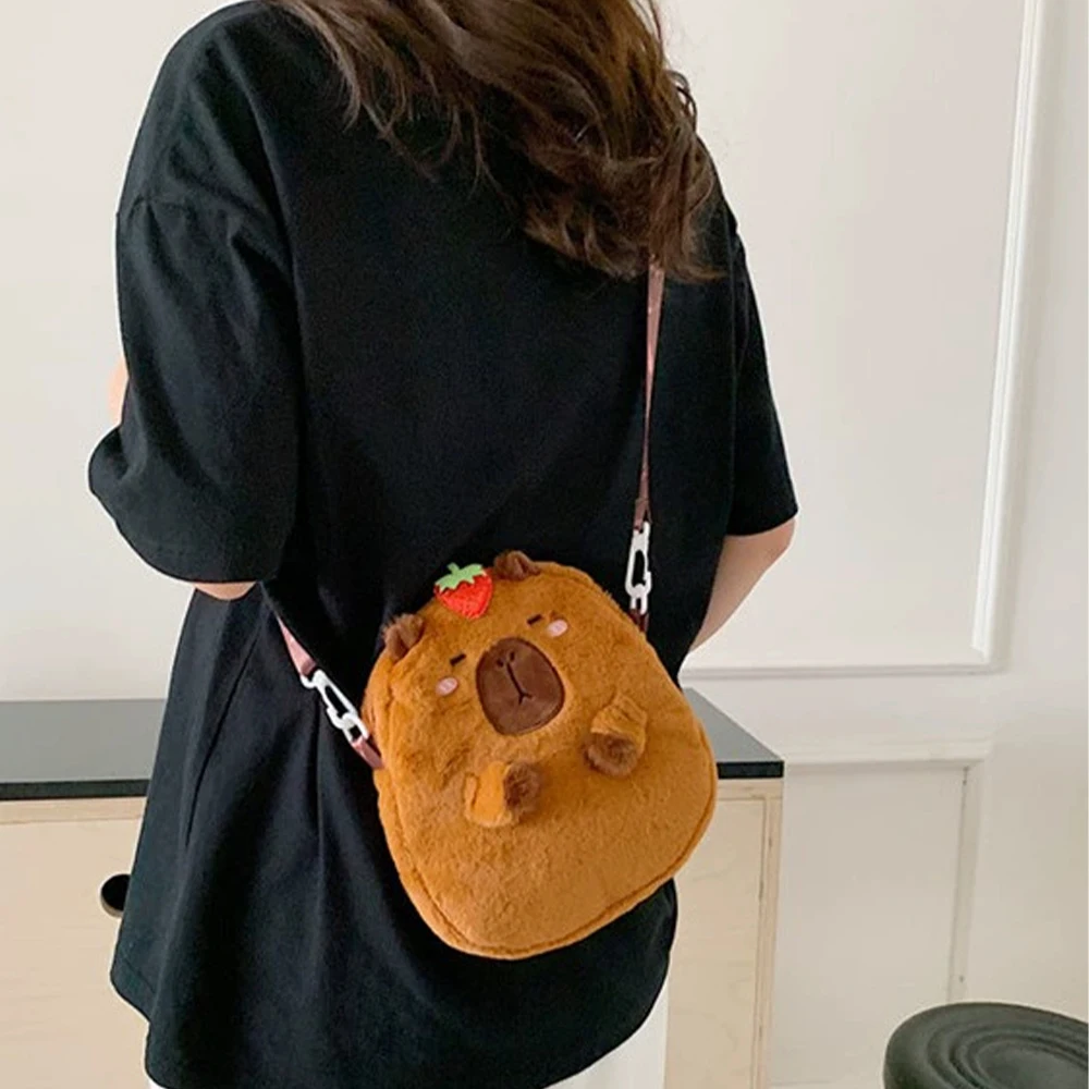 24Cm Capybara Pluche Rugzak Kawaii Mode Plushie Pop Bont Tas Kindertas Crossbody Tas Mini Knapzak Zakken Cadeaus voor Meisjes